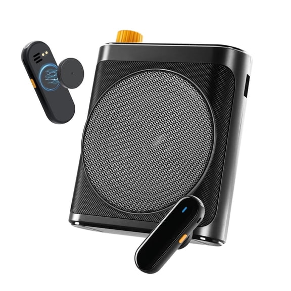 Voice Amplifier for Teachers with Wireless Magnetic Lavalier Microphone, Bluetooth Portable Rechargeable Speaker, 2 Mics for Classroom, Meetings, Speeches, Outdoor
