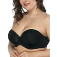 thumbnail image 3 of Deyllo Women's Strapless Push Up Full Cup Plus Size Underwire Padded Bra, Black 36C, 3 of 18