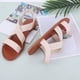 thumbnail image 4 of Sandalias planas con correa elástica en el tobillo sandalias de vestir con punta abierta informales para mujer, 4 of 9