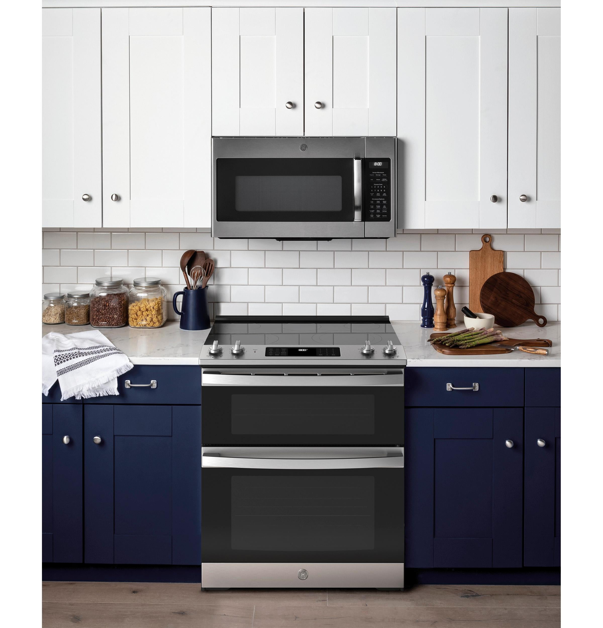 GE Appliances 30 in 66 cu ft Slide In Double Oven Electric Ranges in Stainless Steel