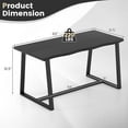 thumbnail image 3 of Costway 63" Large Dining Table for 4-6 People with Wavy Edge Heavy-duty Metal Frame Black, 3 of 10