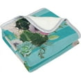 thumbnail image 3 of SKYSONIC Velvet Plush Throw Thermal Blanket - 4x5FT - Llama and Cactus Printed for Couch Bed Sofa Car, 3 of 5