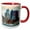 Red/White, variant on 3drose, Usa, Massachusetts. Boston Waterfront Skyline with Sailboats., 11oz Two-tone Red Mug