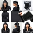 thumbnail image 7 of Gnmfd clip‑in seamless bangs with sideburns, hand‑woven synthetic hairpiece, long airy fringe, 4 pack, daily wear or events, 7 of 7