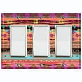 thumbnail image 1 of Metal Light Switch Plate Cover Colorful Ethnic Aztec Tribal Art Pattern SFR062, 1 of 13