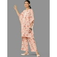 thumbnail image 4 of Janasya Women's Peach Crepe Digital Printed Co-ords Set, 4 of 7