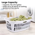 thumbnail image 6 of 4Pack of 50L(1.5 Bushel ) Large Hip-Hugger Portable Plastic Laundry Basket Stackable Storage Bin, White, 6 of 7