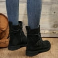 thumbnail image 5 of Versatile Women's Mid-Tube Boots Thick-Heeled Strappy Fashion Casual Fall Winter Footwear Black,36, 5 of 9