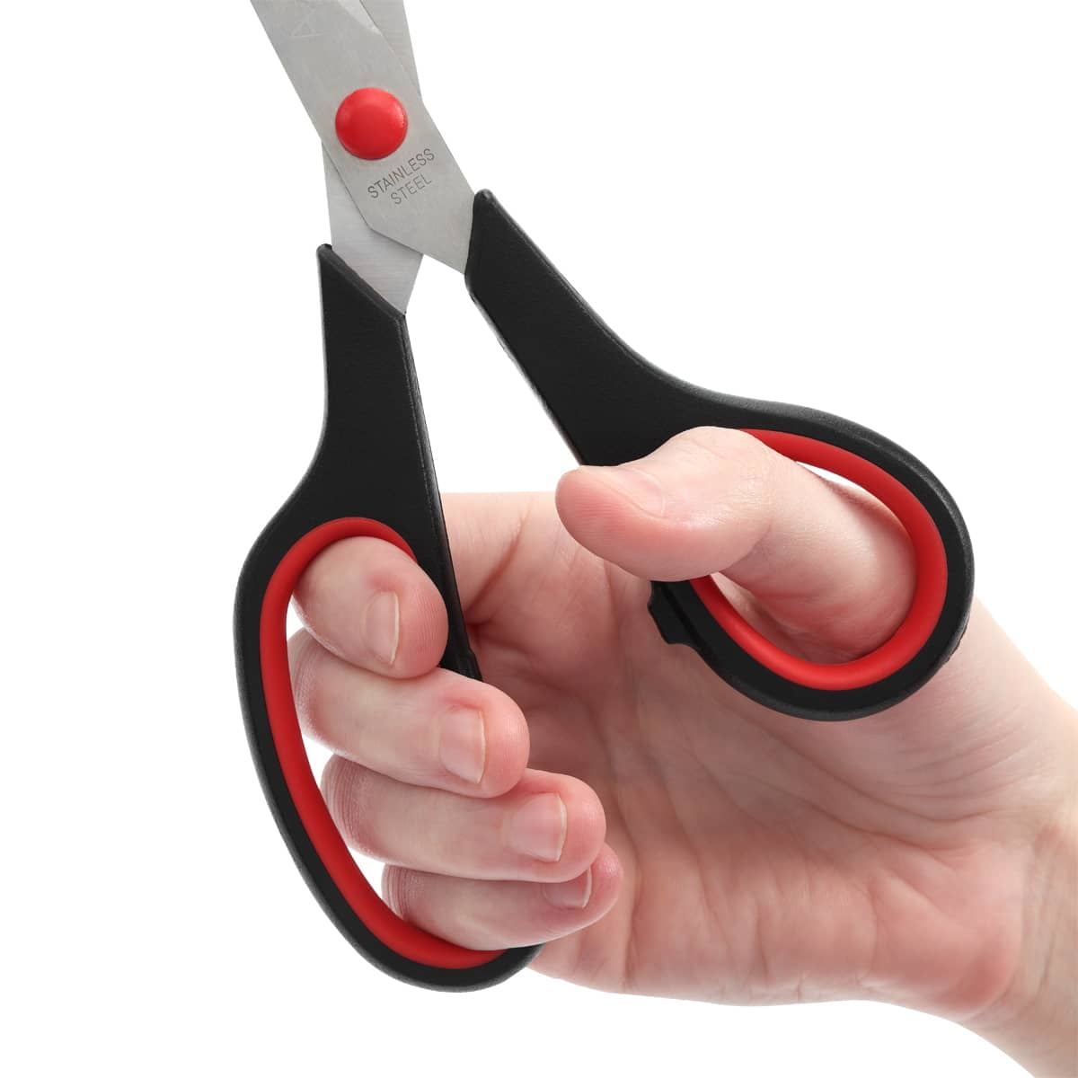 Acurit 8" Multipurpose Comfort Grip Stainless Steel Office Scissors 5 Pack - Right or Left Hand Scissors for Office Use – Rust and Wear-Resistant Blades, Precise Cuts for Mixed Media Crafts