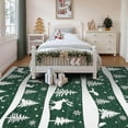 thumbnail image 6 of Christmas Area Rug, 6x9 Non-Slip Washable Hallway Runner Rug with Rubber Backing, Low Pile Faux Wool Carpet Runner Holiday Decor Xmas Rug for Bedroom, Kitchen, Laundry, Entrance, Green, 6 of 6