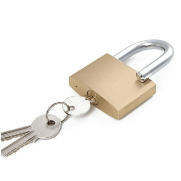 Gealach Solid Brass Padlock, Model Keyed Alike, Weatherproof, 2 Pack,Shackle
