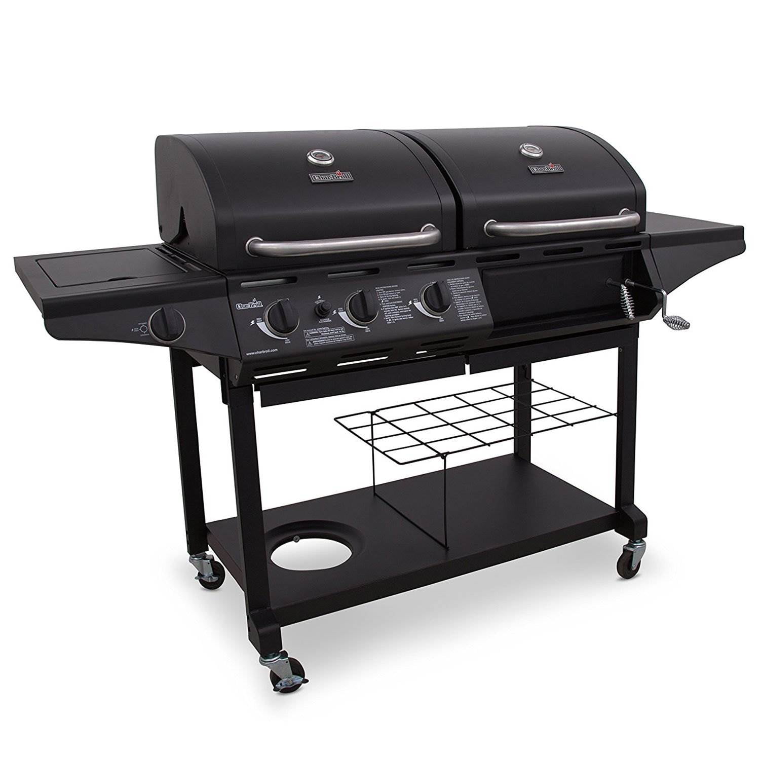 Charbroil Deluxe Charcoal & Gas Combination Cart Grill
