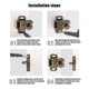 thumbnail image 5 of Riwesomey Bayonetas de puerta de armario anticuadas para cerraduras de acero inoxidable de tacto Vintage herrajes para muebles cuentas Herramientas y ferretería (Galvanizado), 5 of 6