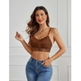 thumbnail image 6 of Lace Bralettes for Women Padded Bralette Camisole Racerback Crop Top Floral Lace Bralettes V Neck, 6 of 6