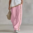 thumbnail image 6 of Edvintorg Wide Leg Lounge Pants for Women Plus Size Fashion Elastic Waisted Casual Loose Trouser with Pockets Women's Clothes Gray M, 6 of 7