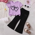 thumbnail image 2 of HCNTES Children Girls Spring Summer Clothes 2 Piece Outfit Set T-Shirt Top + Cargo Pants Litlle Girl School Clothing Set Size 3T 4T 5T 6T(H03-G,3-4 Years), 2 of 4