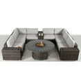 thumbnail image 2 of Living Source International 12-Piece Wicker Sectional Set w/Cushions - Espresso, 2 of 5