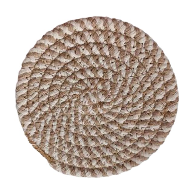 Handwoven Cotton Coaster Heat-Resistant Kitchen Mats Table Protection Natural Cotton Hot Plate Mats for Cooking Baking Kitchen Counter Table