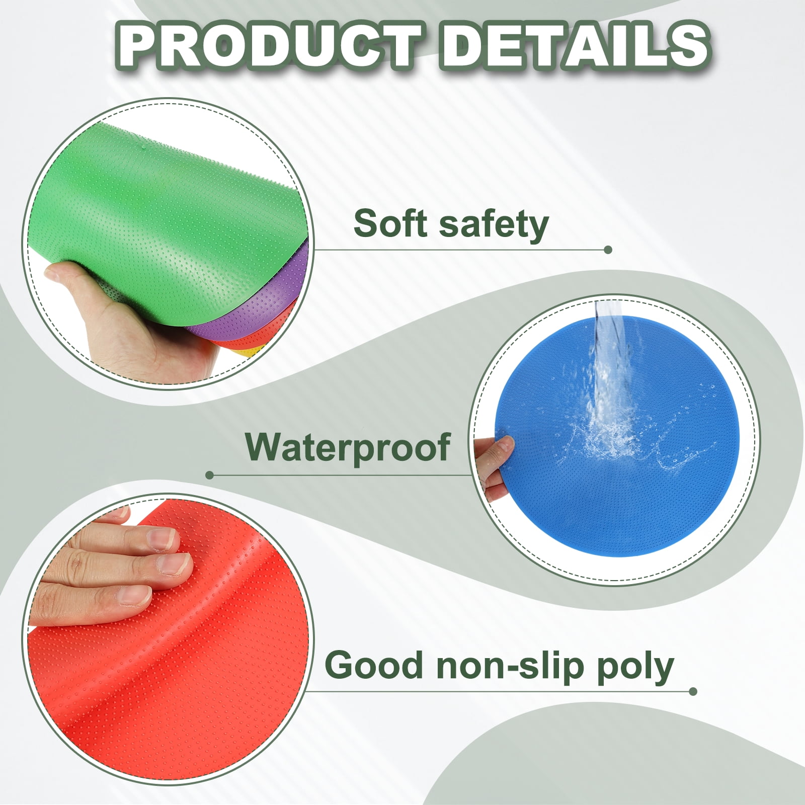 Uxcell Spot Markers for Agility Dot, Non-Slip Poly Spots Floor Dots 9 In & 6 Pcs & 6 Colors -Fitting for (Gym/Sports/Training)