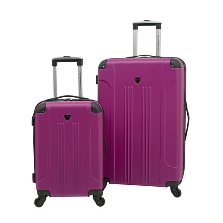 - 2 pc. Expandable hard-side luggage set - Fuchsia