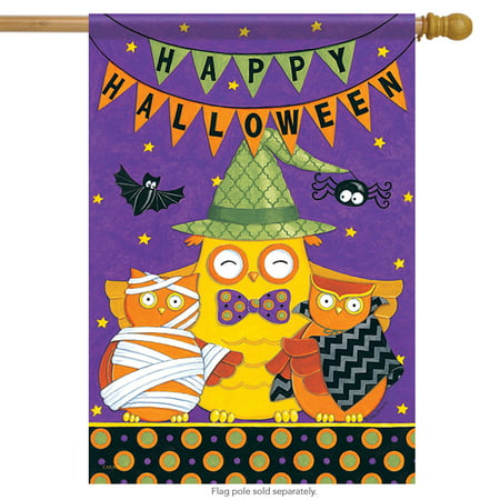 Happy Halloween Owl House Flag Bats Stars Broom Double Sided Banner  28