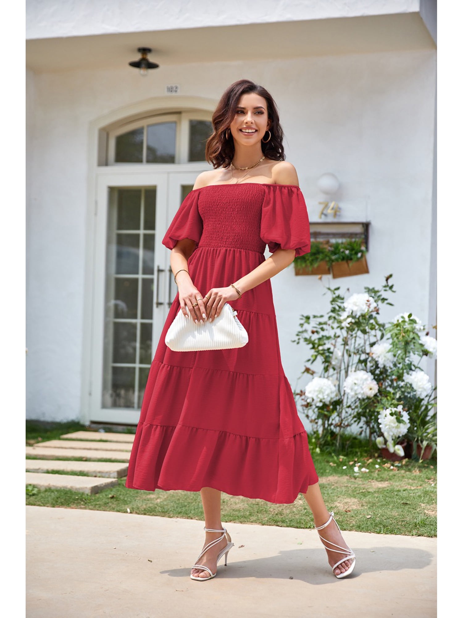 ACKA. lame fringe puff dress サイズ2 Amazon.com: Women's
