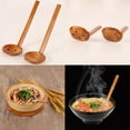 thumbnail image 3 of Japanese Style Long Handle Wooden Spoon Colander Long Handle Utensils Ramen Soup Spoons Tableware Kitchen Tools, 3 of 8