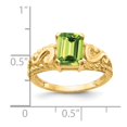 thumbnail image 2 of Auriga 14k Yellow Gold 8x6mm Emerald-cut Peridot Ring for Women Size-6, 2 of 5