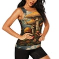 thumbnail image 2 of Haiem Vintage Cloud Mushroom Printed Women's Workout Tank Top, Quick-Dry Sleeveless Gym Shirt, Breathable Lightweight Athletic Top for Running, Yoga, and Casual Wear-Medium, 2 of 7