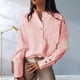 thumbnail image 3 of Blusas y blusa para mujer con cuello alto Rosado Zulema Camisa de señoras, 3 of 8