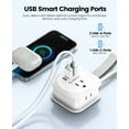 thumbnail image 3 of ORICO 5-in-1 Travel Power Strip Flat Plug Extension Cord Power Strip 2 Outlets 3 USB Charger Safety Protection for Cruise, 3 of 9