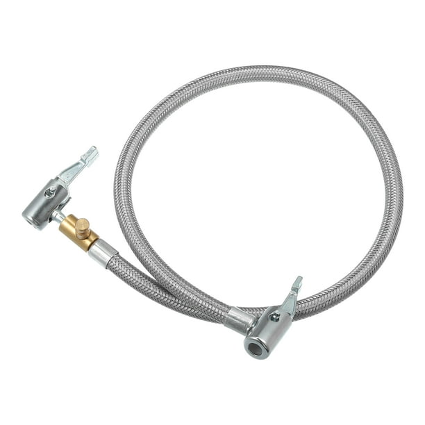 Manguera de extensión de inflador de neumáticos de 60 cm con conector portátil, tubo de bomba de liberación de aire de bloqueo de mandril, tubo de conexión de válvula de neumático para coche, camión, bicicleta Unique Bargains mandriles para neumáticos de automóviles