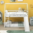 thumbnail image 5 of Euroco Pine Wood Bunk Bed, Twin-over-Twin with Slide for Kids Teens Bedroom, White, 5 of 13
