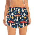 thumbnail image 4 of Lsque Colorful Mushrooms Printed Women's Running Shorts with Liner Pockets,Elastic Quick Dry Workout Athletic Gym Yoga Shorts,Womens High Waist Shorts-Small, 4 of 9