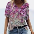 thumbnail image 1 of SMihono Hauts pour Femmes Été Décontracté Mode Féminine T-shirt Imprimé Manches Courtes Blouse Col Rond Hauts Décontractés T-shirt Oversize pour Femmes 2023, 1 of 4