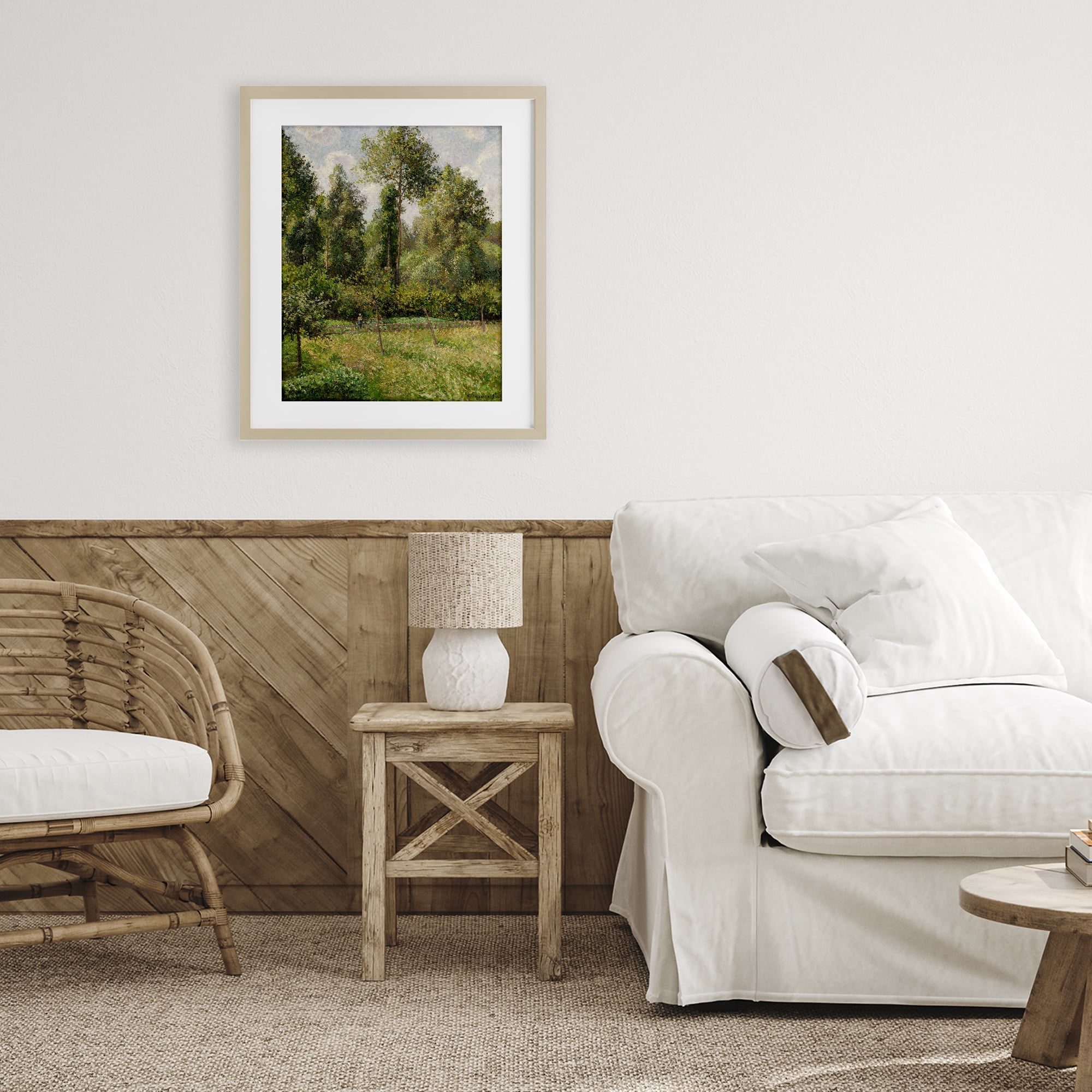 Stupell Industries Poplars Classic Landscape Birch Framed Print Under Glass, design by Camille Pissarro