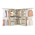 thumbnail image 6 of Homieasy 95"-132"Closet System With Drawers & Shelves Corner Closet,Freestanding Wardrobe Organizer, DIY Custom Storage for Bedroom, Living Room, Sets of 3,White Oak, 6 of 6