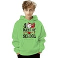 thumbnail image 4 of Boys Girls 100 Days of School Hoodie - Kids Letter Graphic Long Sleeve Preppy Back to School Sweatshirt, 4 of 4