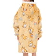 thumbnail image 6 of Kids Oversized Wearable Blanket Hoodie Sweatshirt with Deep Pockets for Boys Girls One Size 4-14 Corgi, 6 of 6