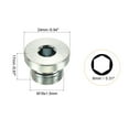 thumbnail image 2 of Uxcell M18*1.5 Internal Hex Head Pipe Fitting Plug, Male Thread 45# Steel Socket Plug with Sealing Ring, 2 of 5