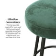 thumbnail image 4 of Walker Edison Set of 2 Modern Glam Bar-Height Swiveling Velvet Barstools, Emerald, 4 of 15
