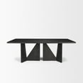 thumbnail image 5 of Tarro 84" Rectangular Textured Black Wood w/ Geometrical Base Dining Table, 5 of 6