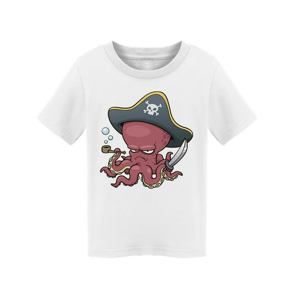 Pirate Octopus Cartoon T-Shirt Toddler -Image by Shutterstock, 3 Toddler