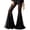 Black 01, variant on Karymi Running Shorts for Women Sheer Mesh Flare Palazzo Pants, High Waist Double Layer See Through Wide Bell Long Trousers, Vertical Seam Party Club Wide Leg Pants Woman