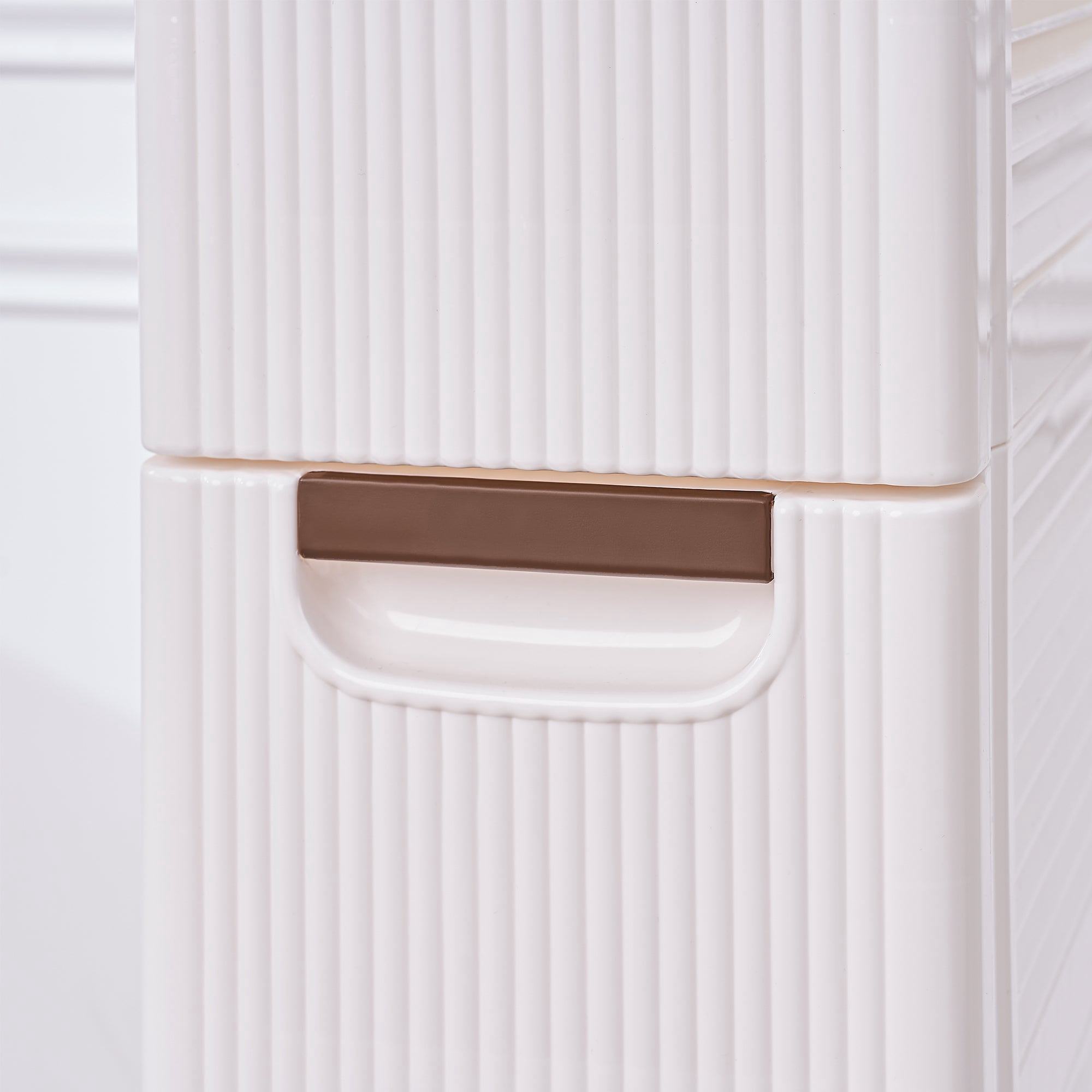 VECELO Bathroom Stackable Storage Combination, Floor Standing Side Cabinet, Moveable Plastic Narrow Slim Corner Slide Out Drawer Storage Cabinet for Bedroom Kitchen, White