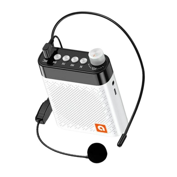 Monstrate Juego de micrófono amplificador de voz, accesorios universales para megáfono, herramienta de altavoz para profesores, equipo de Electrónica Blanco