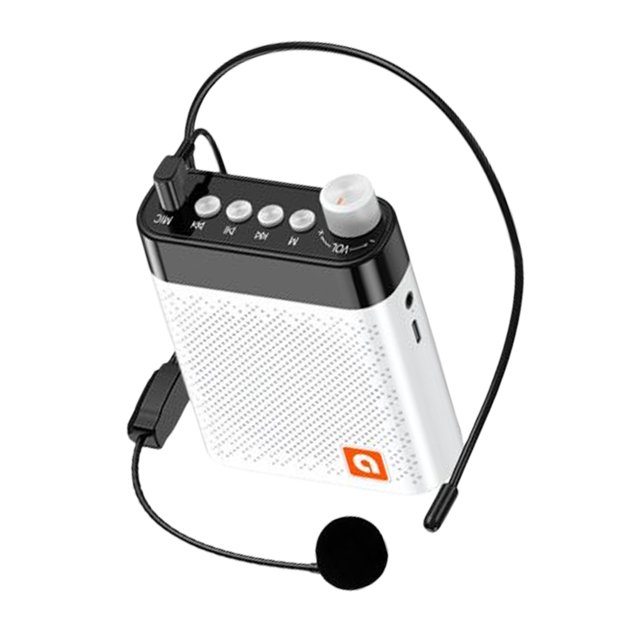 Kearding Juego de micrófono amplificador de voz, accesorios universales para megáfono pequeño, herramienta de altavoz para profesores, Electrónica Blanco