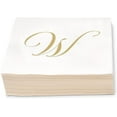 thumbnail image 5 of Gift Boutique Monogram Cocktail Napkins Letter M, 100 Count 2-Ply Disposable Paper Napkins, White with Gold Foil, 5x5 Folded for Parties & Events, 5 of 8