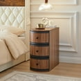 thumbnail image 5 of LEFHDA Drawer End Tables with Charging Station, Nightstand for Bedroom Living Room, Mid-Century Modern Narrow Sofa Side Table (Walnut), 5 of 8