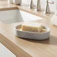 thumbnail image 4 of Chic Light Blue Polyresin Soap Dish with Draining Bamboo Insert - Versatile Soap Holder for Contemporary Home, 4 of 7